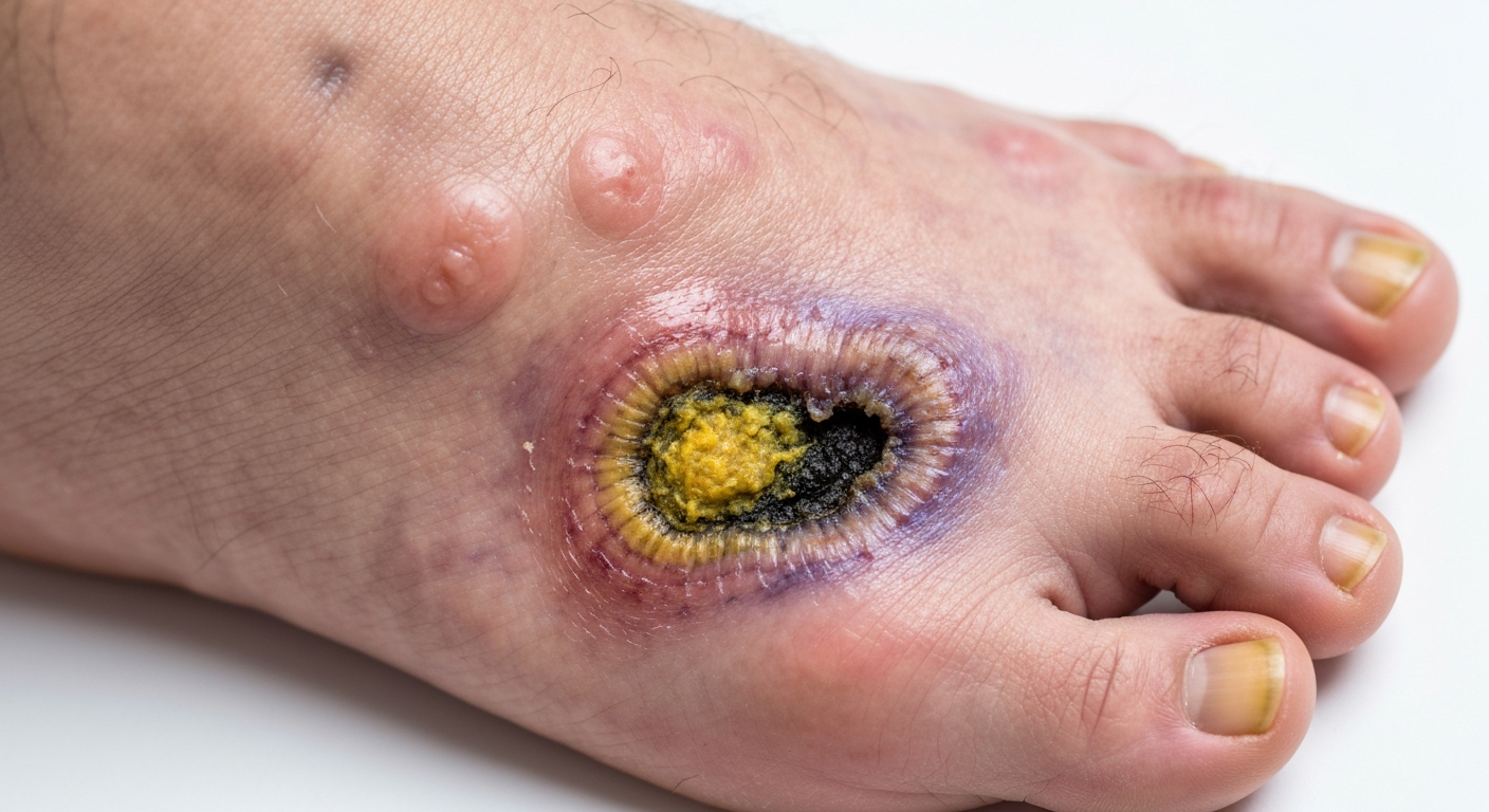 Diabetic foot symptoms pictures