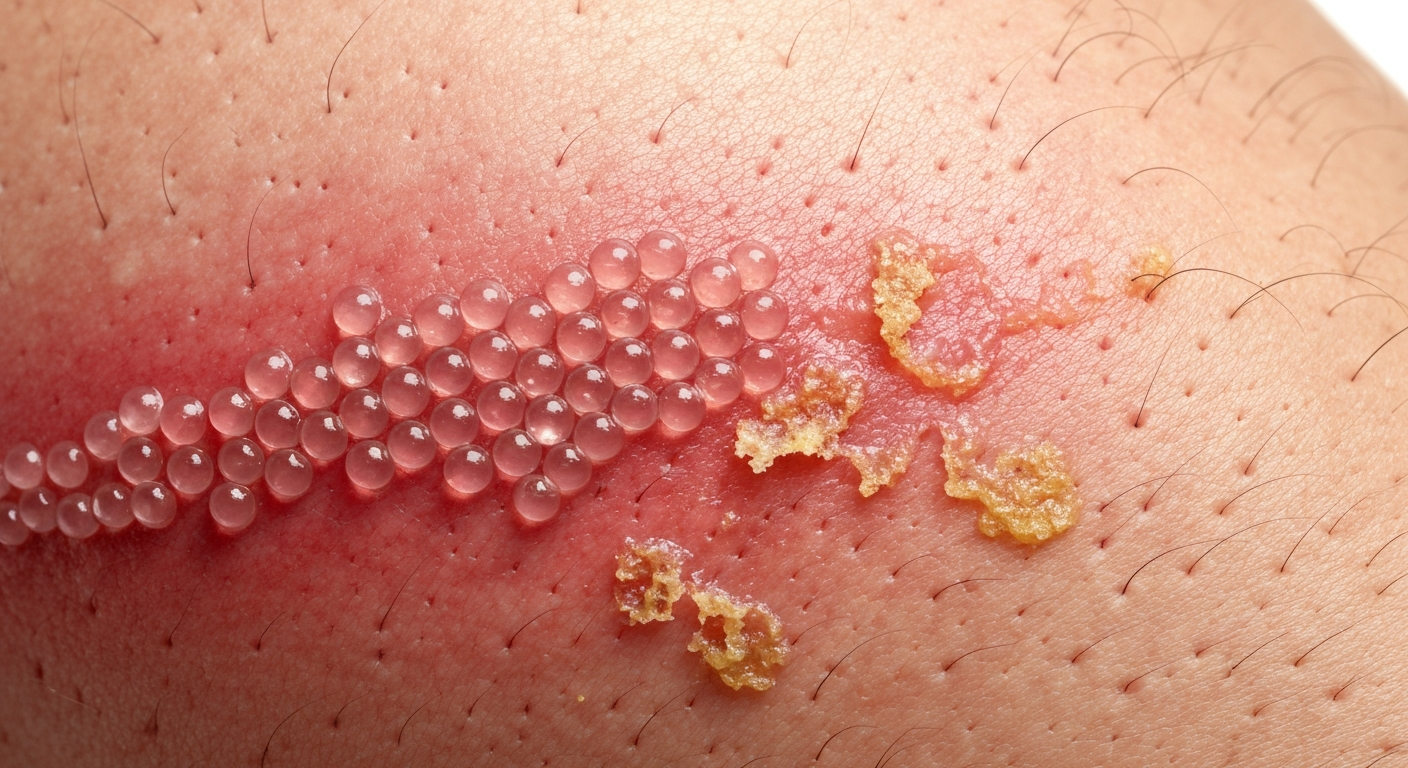 Herpes on the body symptoms pictures