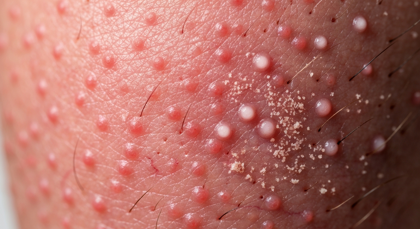 Demodicosis on the face symptoms pictures