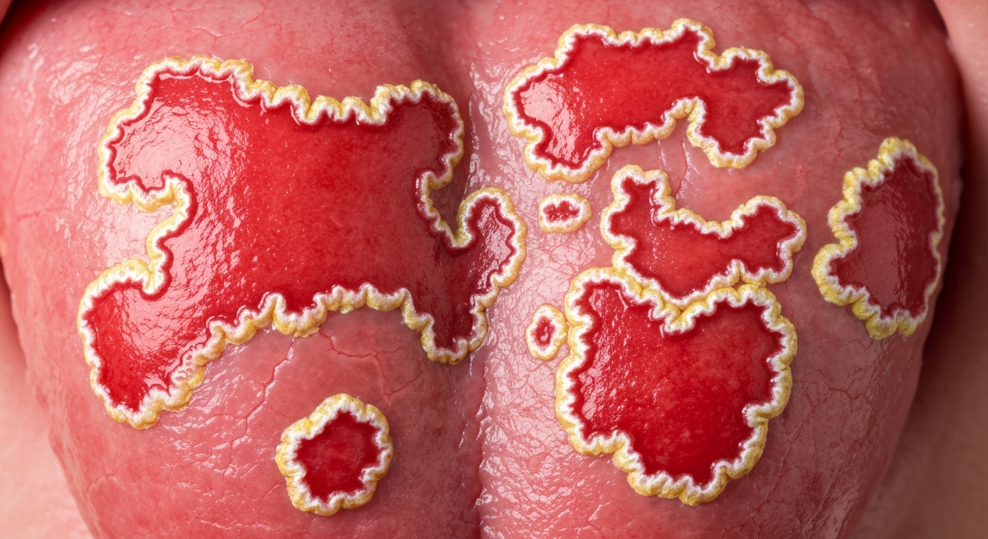 Geographic tongue symptoms pictures