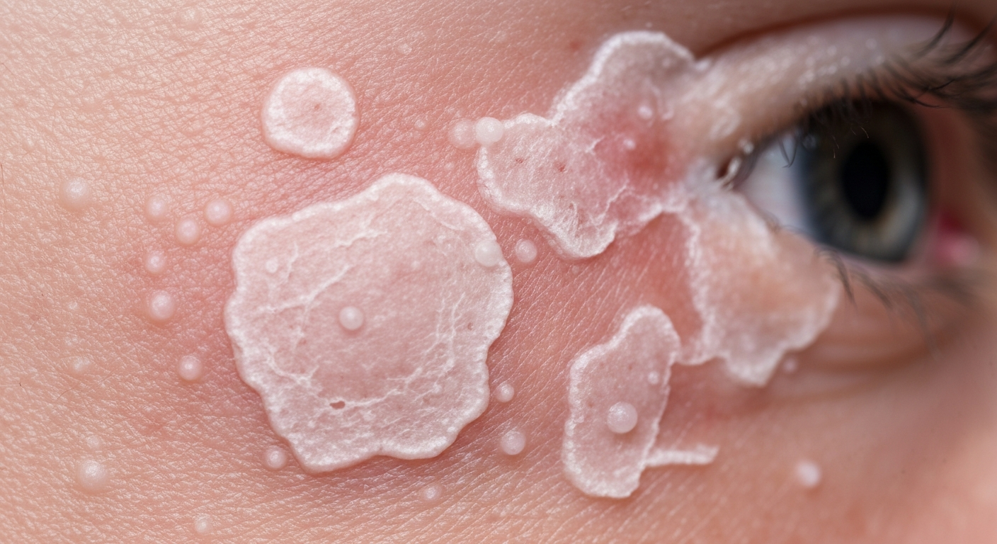 Lichen sclerosus on the face symptoms pictures