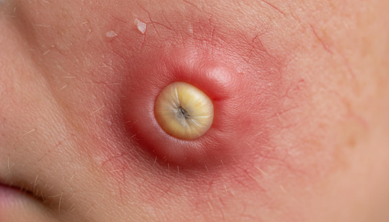 furuncle on the face symptoms pictures