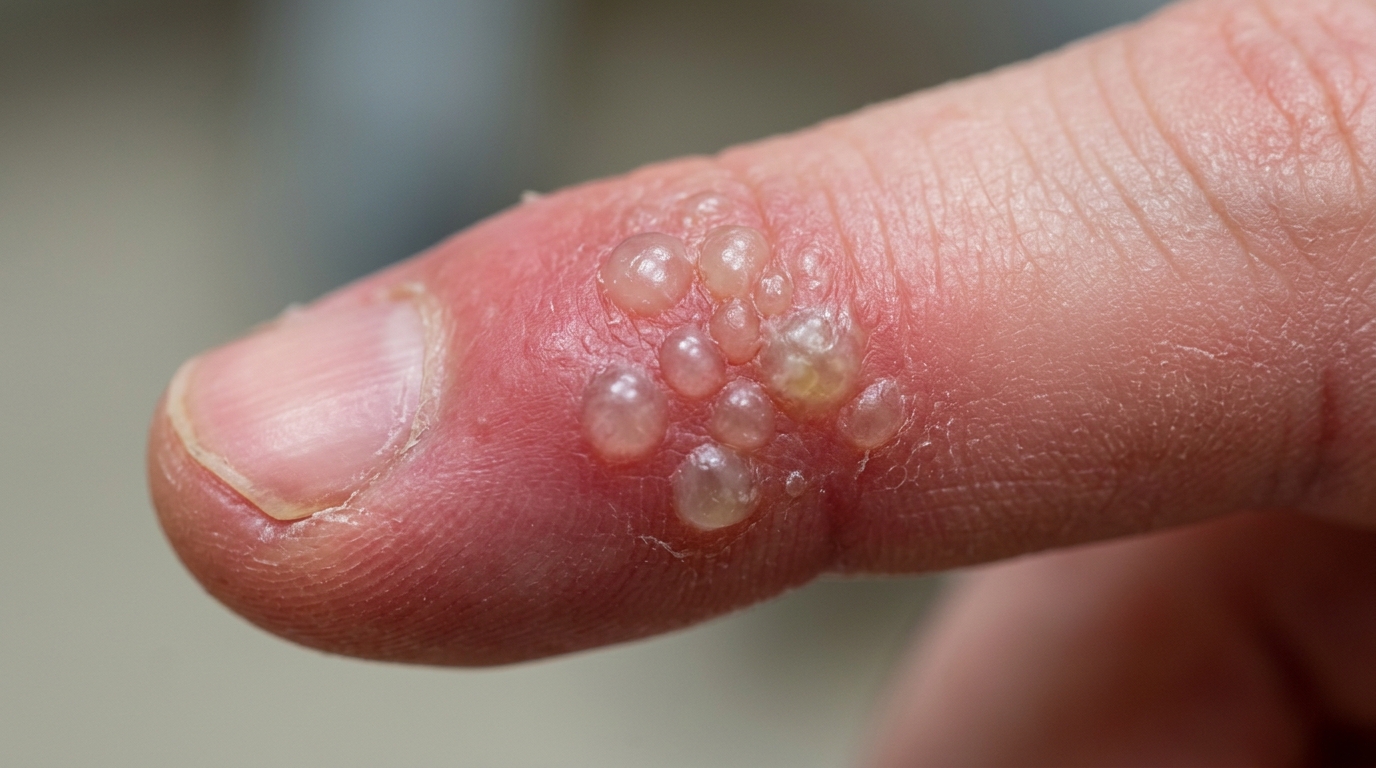 Herpes on the hands symptoms pictures