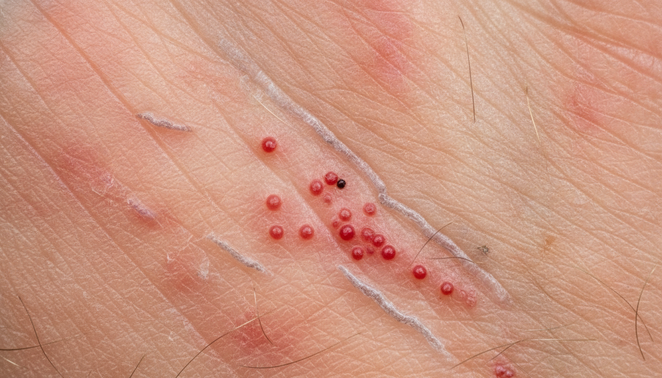 Scabies on the body symptoms pictures