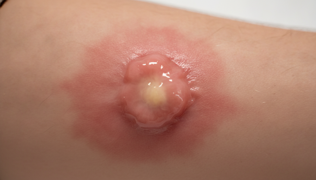 Abscess after an injection symptoms pictures