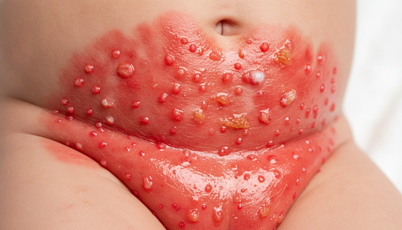 Diaper rash in children symptoms pictures