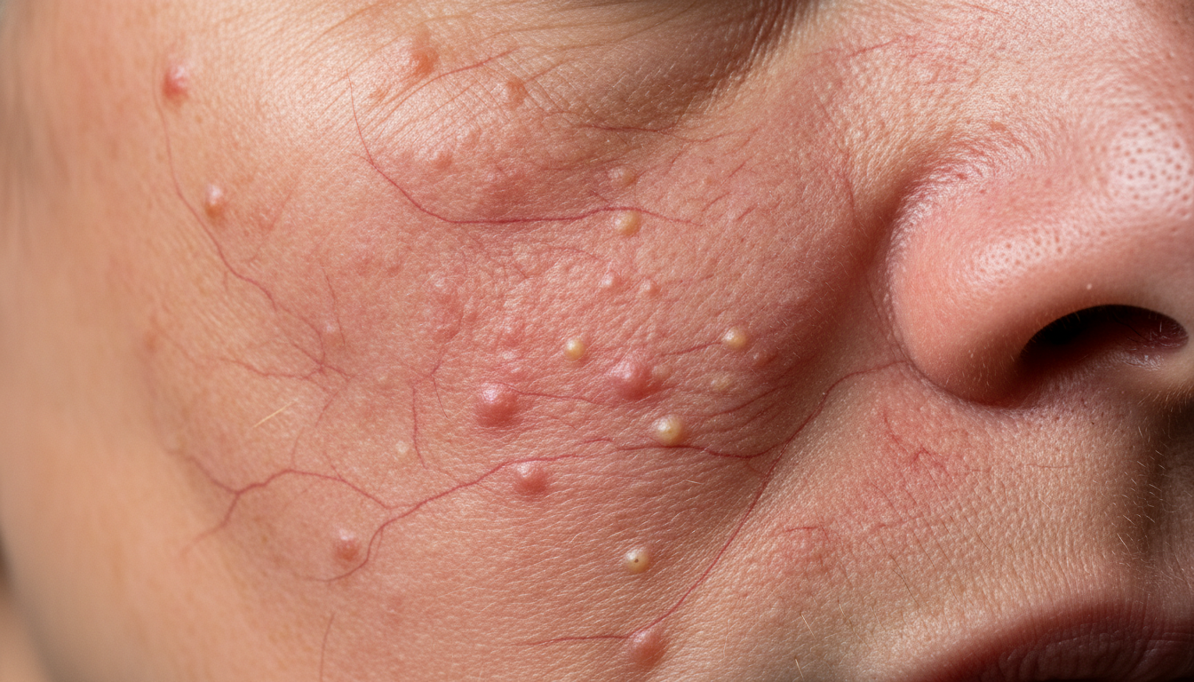 Acne rosacea symptoms pictures